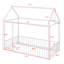 Structure de lit simple en métal avec clôture - pour enfants, adolescents-130055569