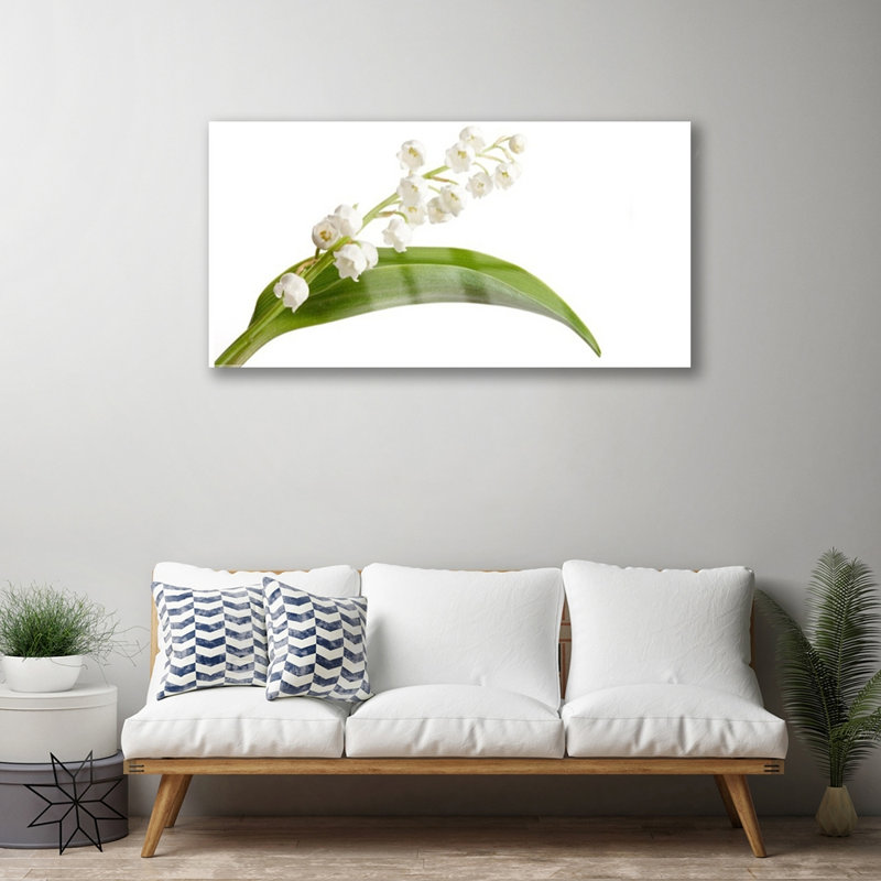 Glass Print Wall Art 100X50cm Image Printed On Glass Decorative Wall Picture Behind Toughened / Tempered Safety Real Glass For Kitchen & Living Room Theme: Flowers Floral