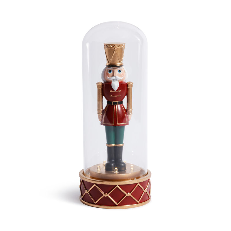 Ornement de table DEL de Noël en verre cloche