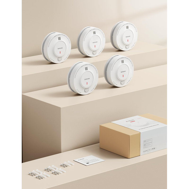 Smoke Alarm, Fire Alarm Smoke Detector With LED Indicator & Silence Button, Pack Of 5
