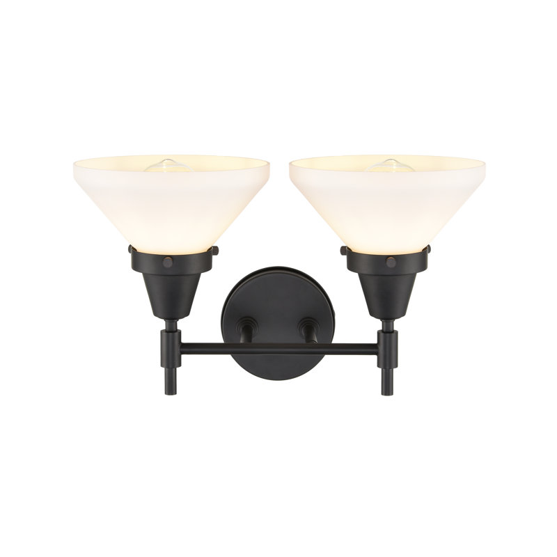 Éclairage de salle de bain à intensité variable 2 lumières Amede, Clair, Noir mat, Pas d'ampoule