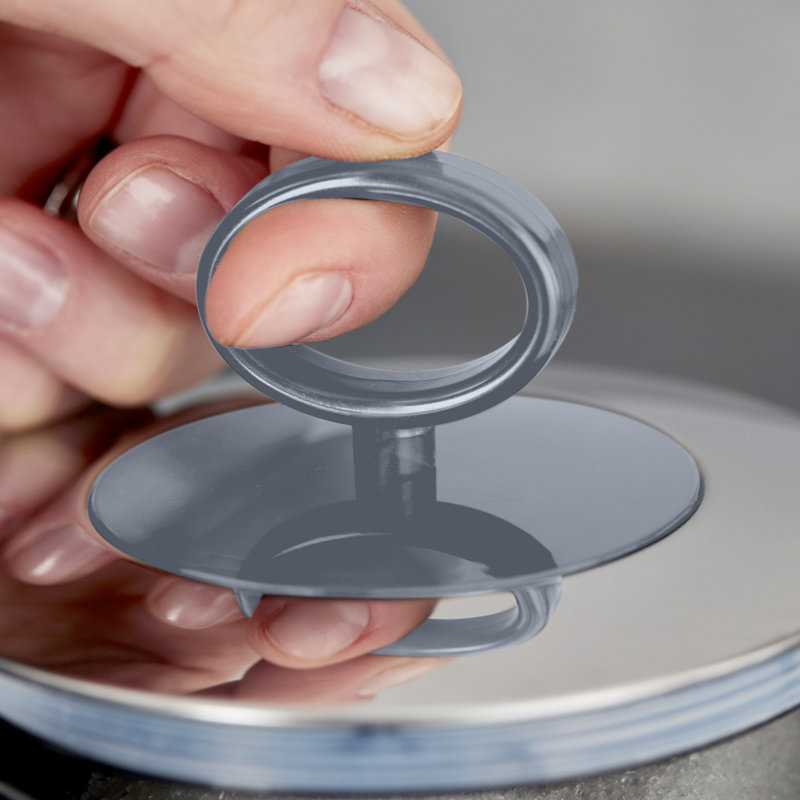 Tower Solitaire Canisters, Mirror Finished Steel Lid with Round Loop, Airtight, Grey