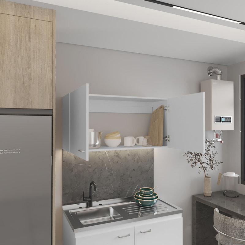 Armoire murale Napoles, deux tablettes, porte double