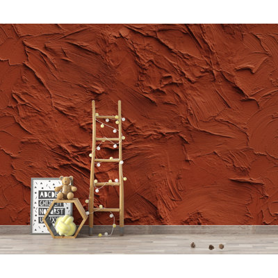 Terracotta Plaster Texture Wallpaper | Warm Earth Tone Abstract Peel and Stick | Rustic Clay Wall Effect | Modern Textured Mural 409DRE