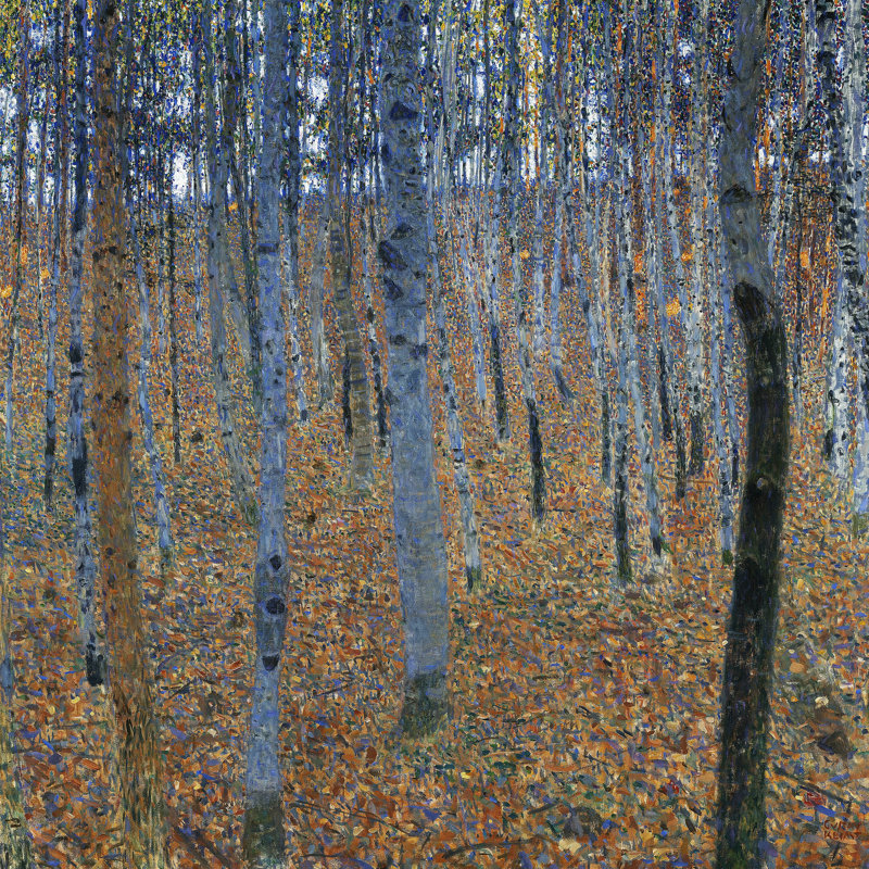 «Klimt Multicolor Landscape I on Canvas» par Gustav Klimt, reproduction, L 12 po x H 12 po