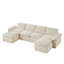 Canapé modulaire en velours côtelé 6 pièces 141,7 po en forme de U avec repose-pieds amovible-1790979944