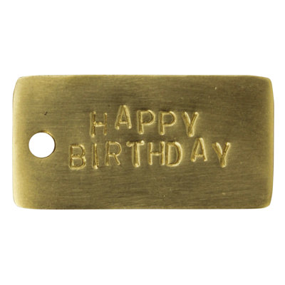 Étiquette en laiton - Happy Birthday