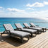 Patio Reclining Chaise Lounger With Removable Cushions For Backyard/Poolside(Set Of 4)