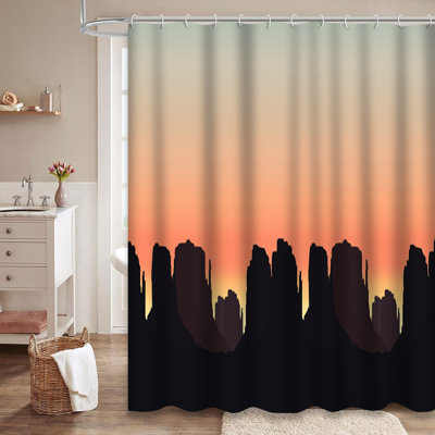 Western Desert Grand Canyon Sunset Landscape Shower Curtain with 12 Hooks