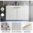 30" Wall Mounted Floating Bathroom Vanity with Sink & LED Light, White-1194712888