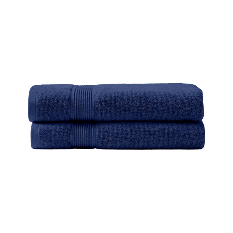 Ensemble de serviettes de bain 2 pièces en coton anti-microbien Supima Sömn, Marine