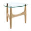 Table d'appoint Etna avec verre trempé transparent et base naturelle