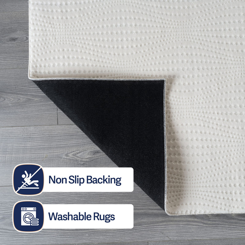 Non-Slip Area Rug, Rectangle 2' x 3', White