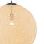 19.7" Boho Hand-Woven Globe Pendant Light, Natural Beige Thread Sphere Shade with Matte Black Canopy, Adjustable Height for Kitchen Island Dining Room, E26 Base