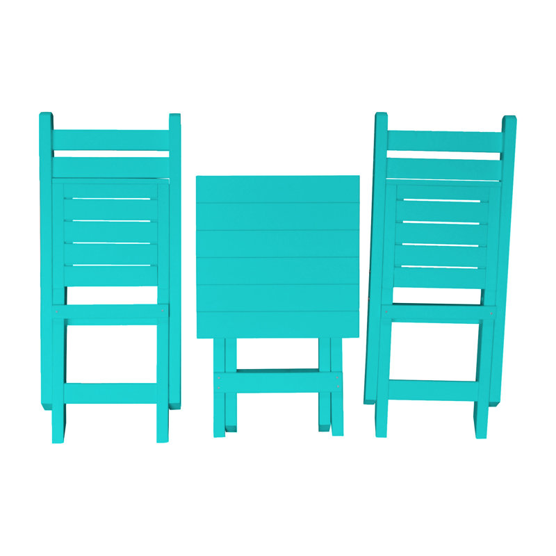 Woollard 2 - Person Patio Dining Set with Square Table, Aruba Blue