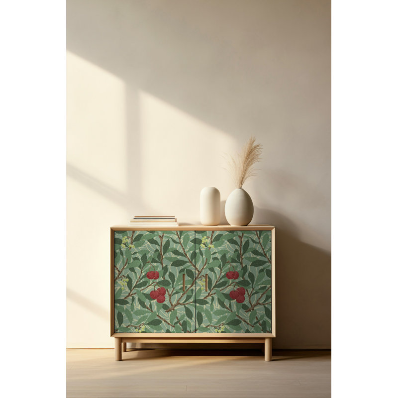 William Morris Arbutus Wallpaper Bryelle Peel & Stick Floral Roll, Dark Green