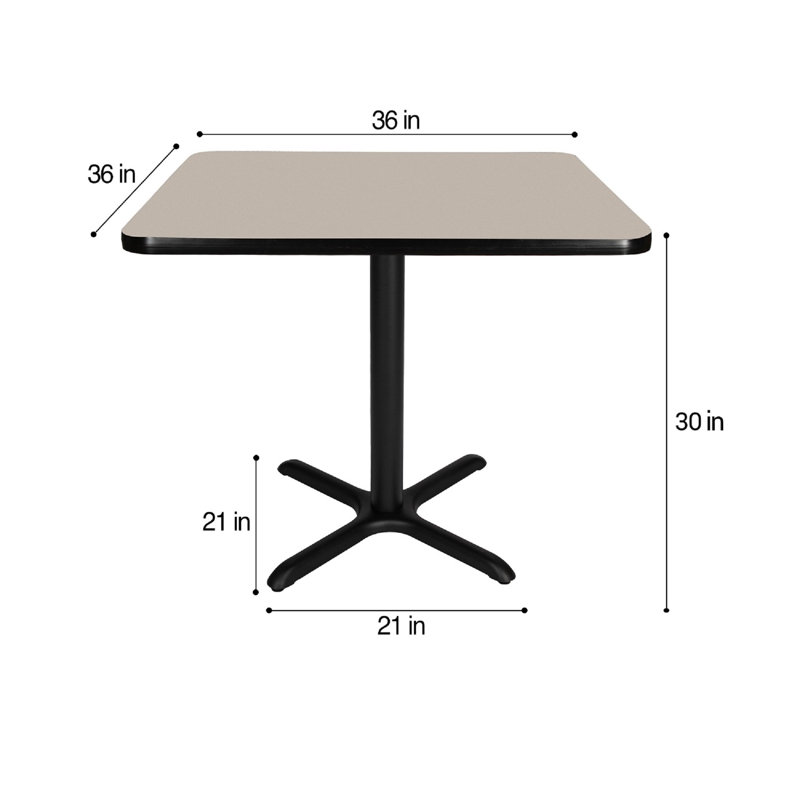 Table basse Bennet, H 30 po x L 36 po x l 36 po, Noir, Gris