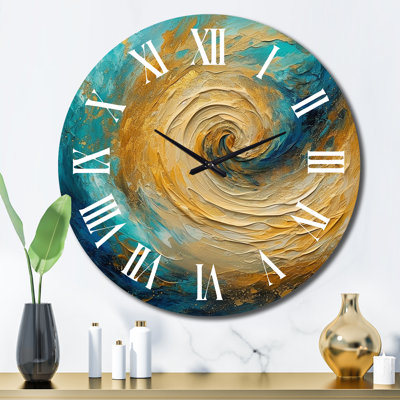 Horloge murale en or Golden Wave