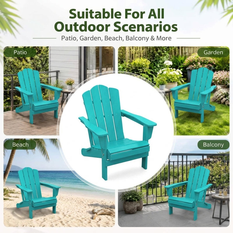 Chaise Adirondack pliante en résine, Tiffany