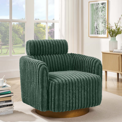 Fauteuil d'appoint pivotant en velours