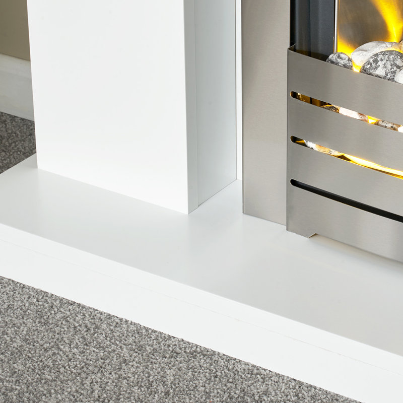 Lomond Adam 100cm W Pure White Electric Electric Fireplace Suite with 6824.28 BTU