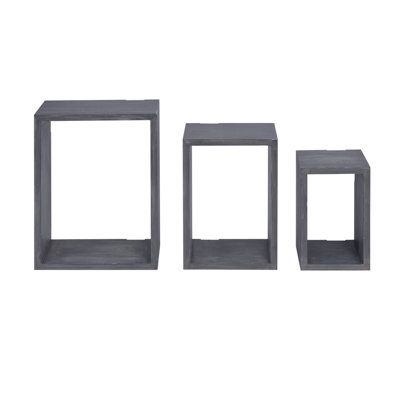 Rectangular Cubes 3 Piece Wall Shelf Set