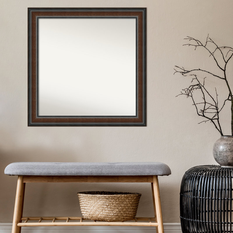 Halcott Solid Wood Rectangle Wall Mirror, 29" H x 29" W