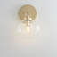 Applique murale 1 lumière Modern Sand Gold moderne avec abat-jour en verre transparent