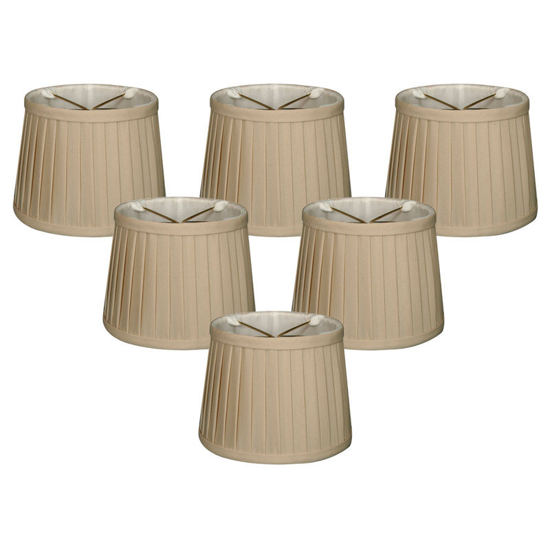abat-jour tambour de style candélabre en soie/chantoung 4,25 po (à clips), Beige