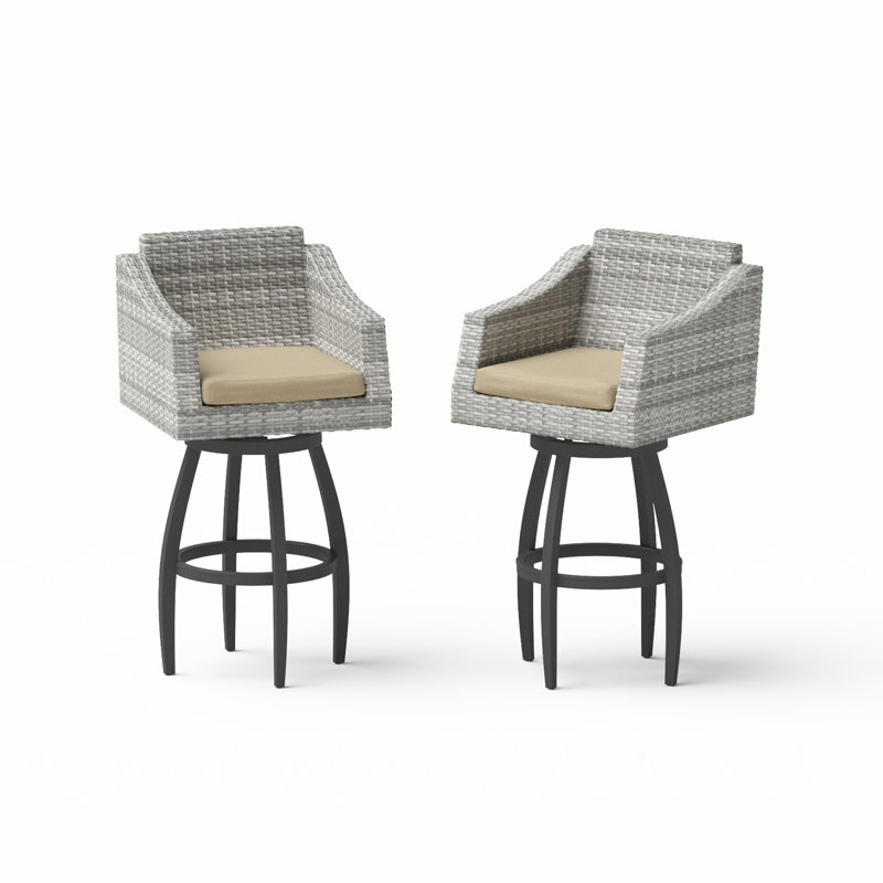 Tabouret de bar rotatif 2 pièces Bafra - beige Maxim, Beige