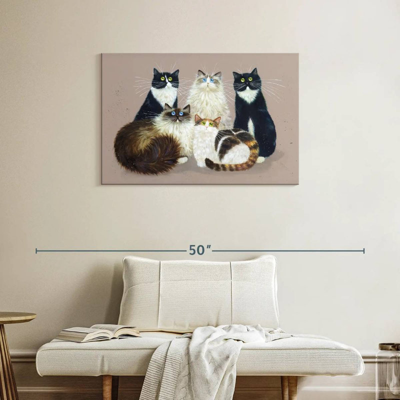 Brampt Five Cat Gang, 24" H x 36" W