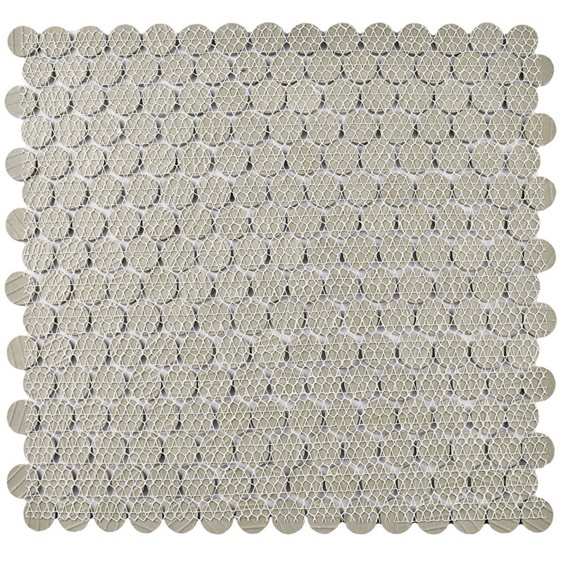 Hudson Penny Round .80" x .80" Porcelain Penny Round Mosaic Wall & Floor Tile, Café
