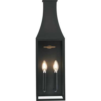 Lanterne murale d'extérieur traditionnelle noire à deux lumières