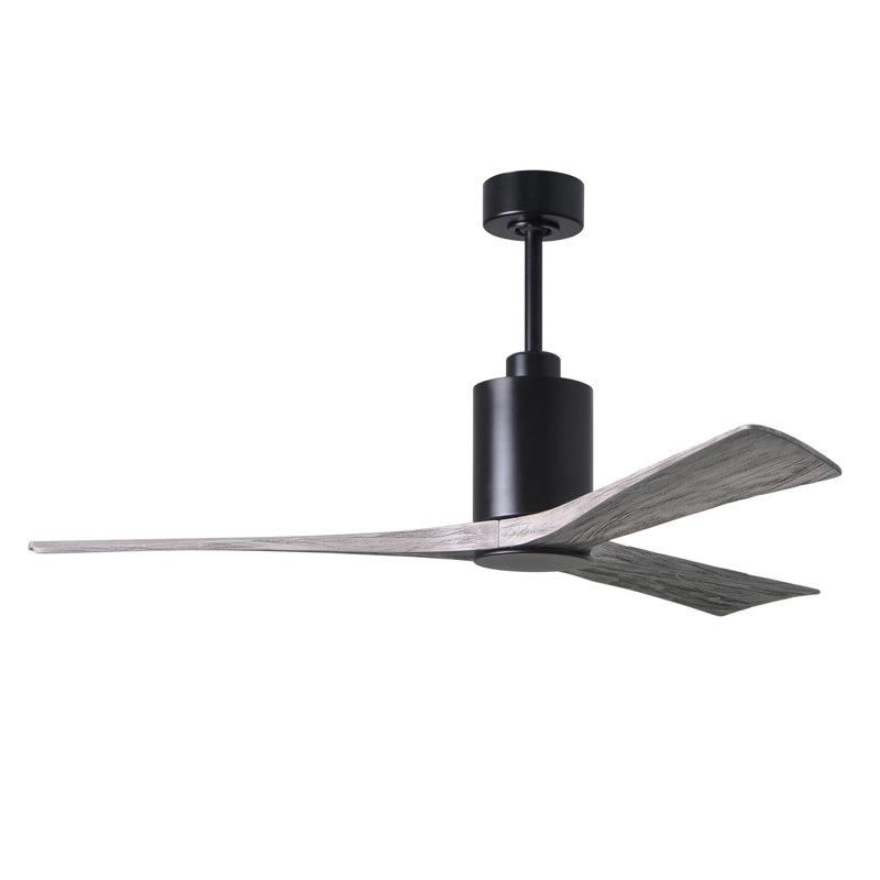 Patricia LED Downrod Ceiling Fan, Matte Black, Barn Wood, 60"