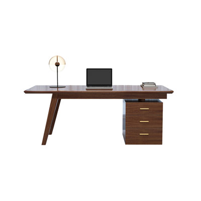 59.06"New Chinese-style brown rectangular solid wood desk
