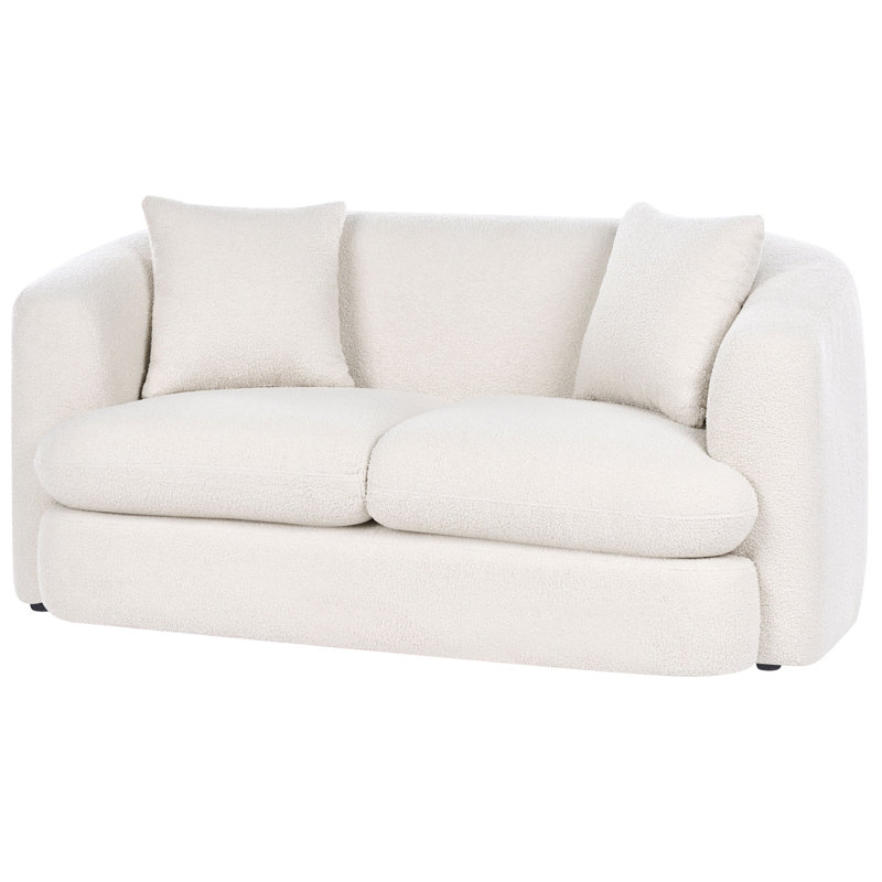 2 Seater Boucle Sofa, White Boucle