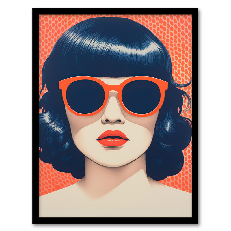 The Futures Too Bright Sofia Francis No 1 Coral On Blue - Single Picture Frame Print