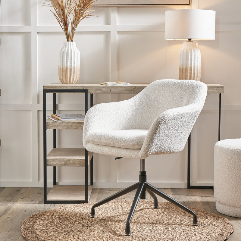 Rosolini Polyester Office Chair, White