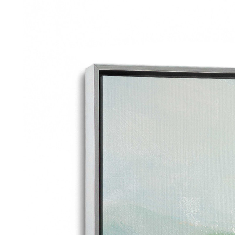 Ensemble de 2 vagues ondulées Verdant, H 13 po x l 26 po, Cadre flottant en chrome poli