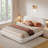  King Size Curve-Shaped Headboard Boucle Fabric Upholstered Bed Frame, With Metal Frame No Spring Box Needing Bed-1490069398-1482493237