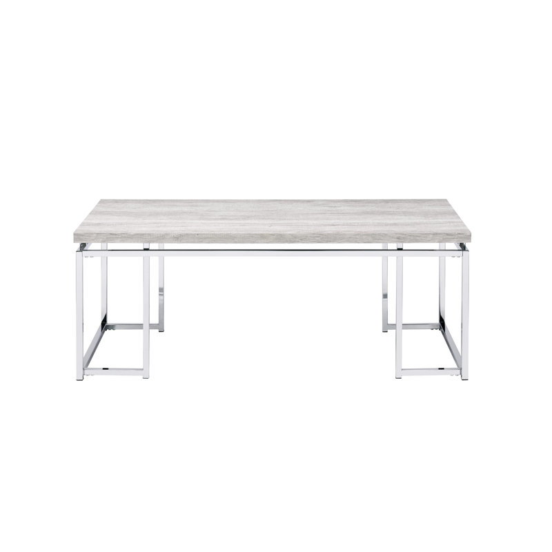 Table basse moderne moderne en bois et métal