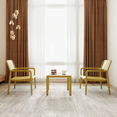 Intérieur / extérieur 2 chaises simples + table basse, cadre jaune, antidérapant, confort ergonomique, design minimaliste, jaune à 5 réglages et pour une utilisation intérieure extérieure, résistance de qualité commerciale,