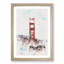 Golden Gate Bridge Abstract Watercolour - Picture Frame Graphic Art-56923525-56923526