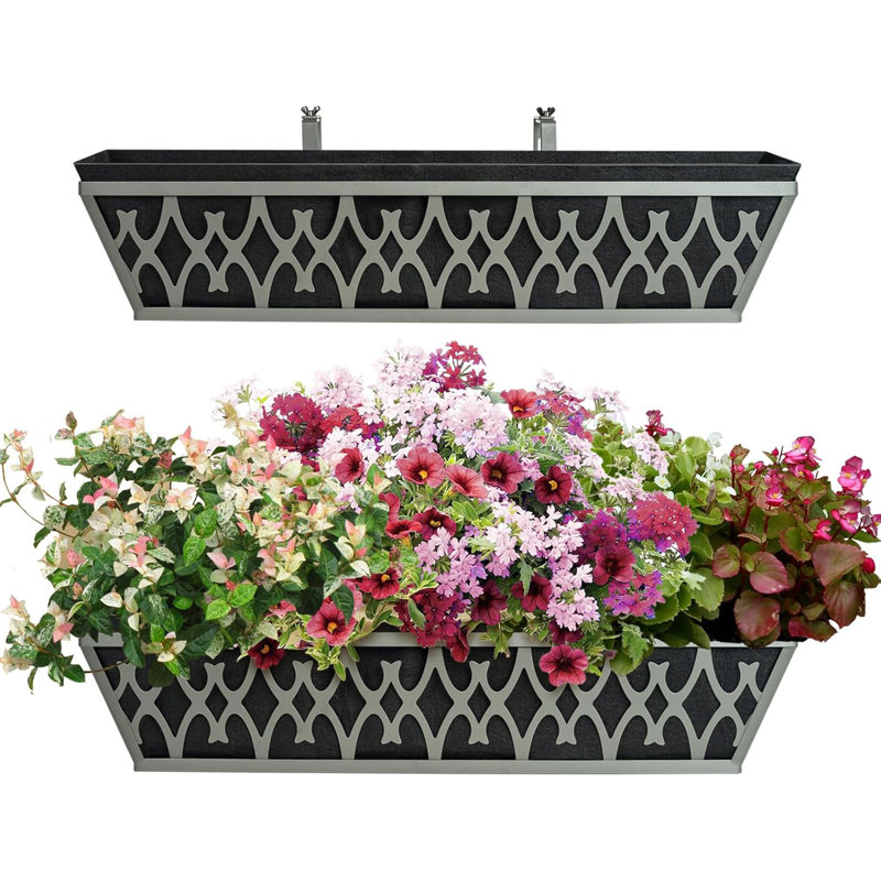 2-pack 24" Window Box Planters With Adjustable Brackets & Fabric Grow Bags