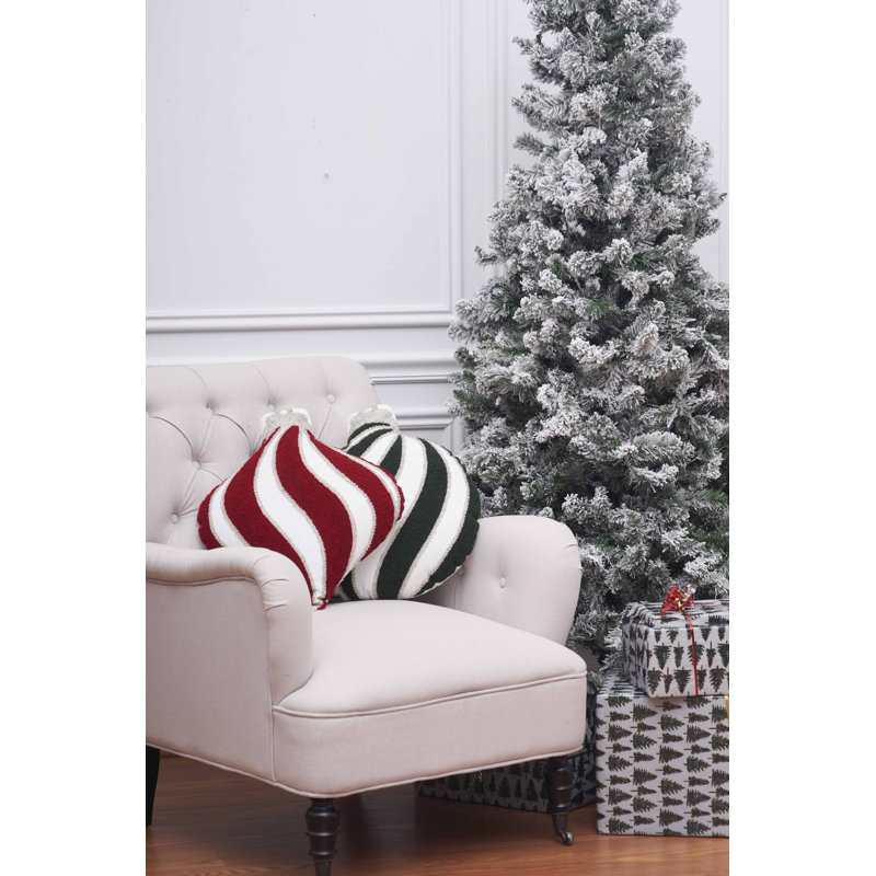 Red Ornament Throw Pillow