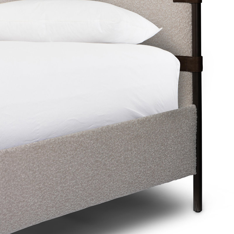 Anderson Upholstered King Canopy Bed, Queen, Knoll Natural