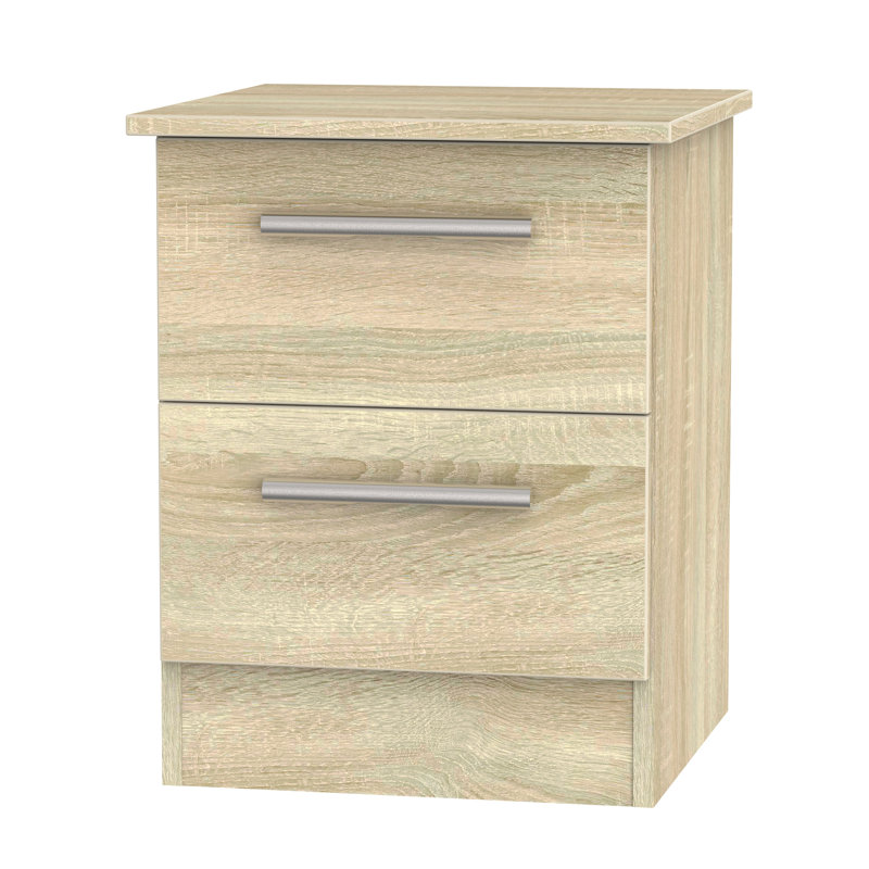 Fully Assembled Chesler 2 Drawer Bedside Table
