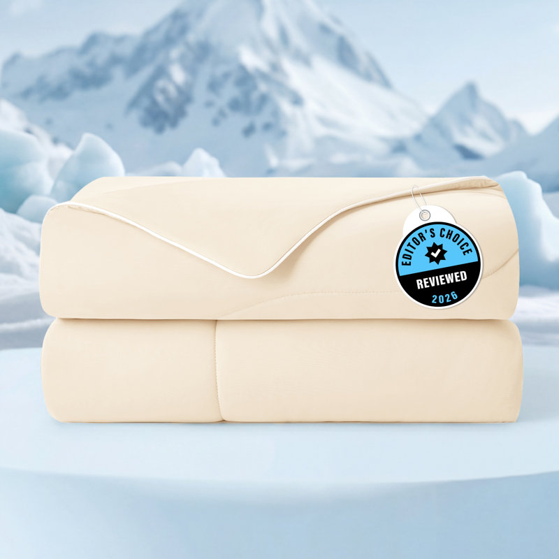 Cooling Comforter for Hot Sleepers – Reduces Skin Temp 2–5°C, Fluffy Down Alternative Fill, Machine Washable, All-Season Blanket for Night Sweats