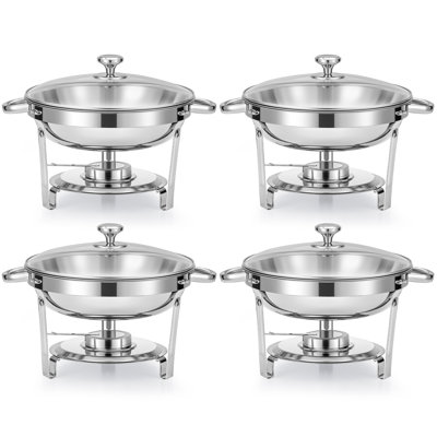 5 réchauds en acier inoxydable