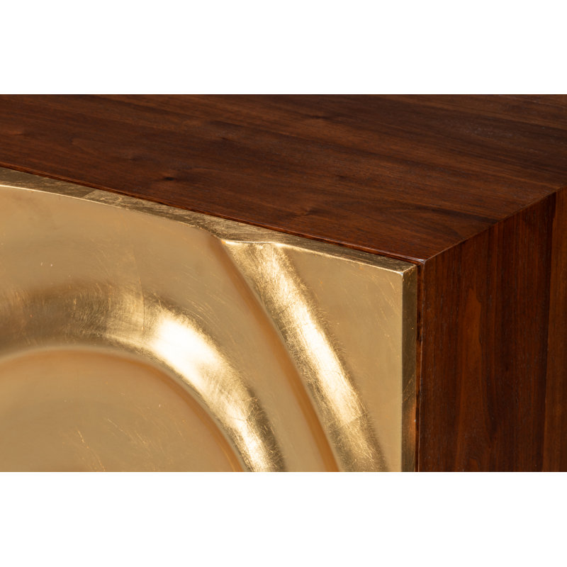 Capriole 86'' W Solid Wood, Brown/Gold